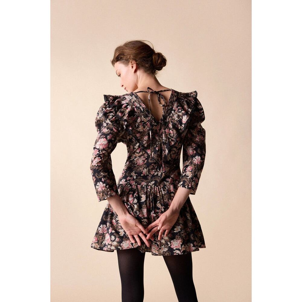 St. Roche Belladonna Floral Hatfield Mini Dress Size 2 $370 Organic Cotton - Picture 3 of 14